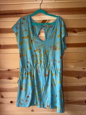 Decree Turquoise Floral Short Sleeve Tee